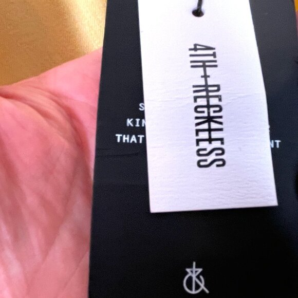 🍂🍁 4th & Reckless Tailored Blazer Dress Muted Yellow SMALL Long Sleeve NEW - Picture 10 of 13